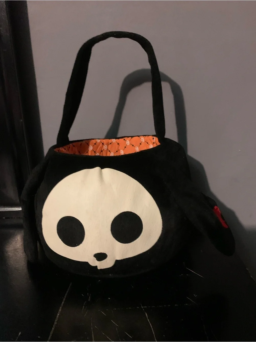 Vintage 2009 Y2K Skelanimals Kit Cat Black Halloween Candy Bucket Bag
